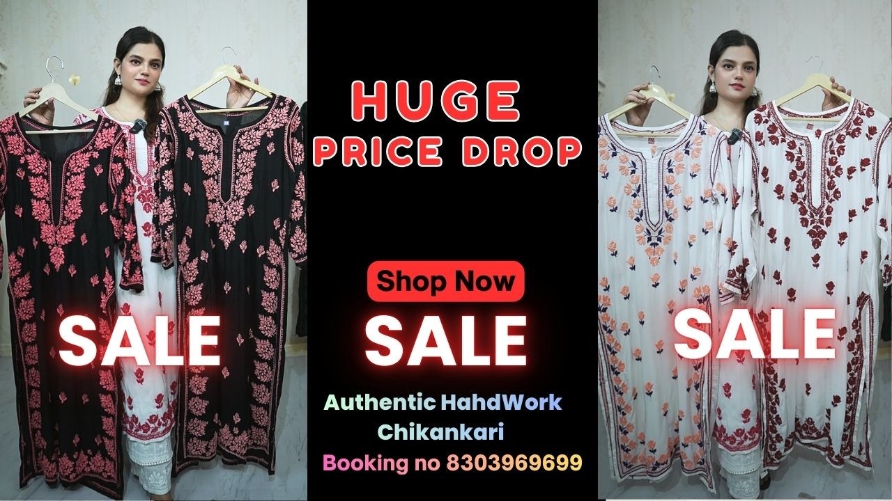 Eid & Holi Special SALE 💥 Chikankari Kurti Huge Discount #chikankari #viralvideo #festivesale