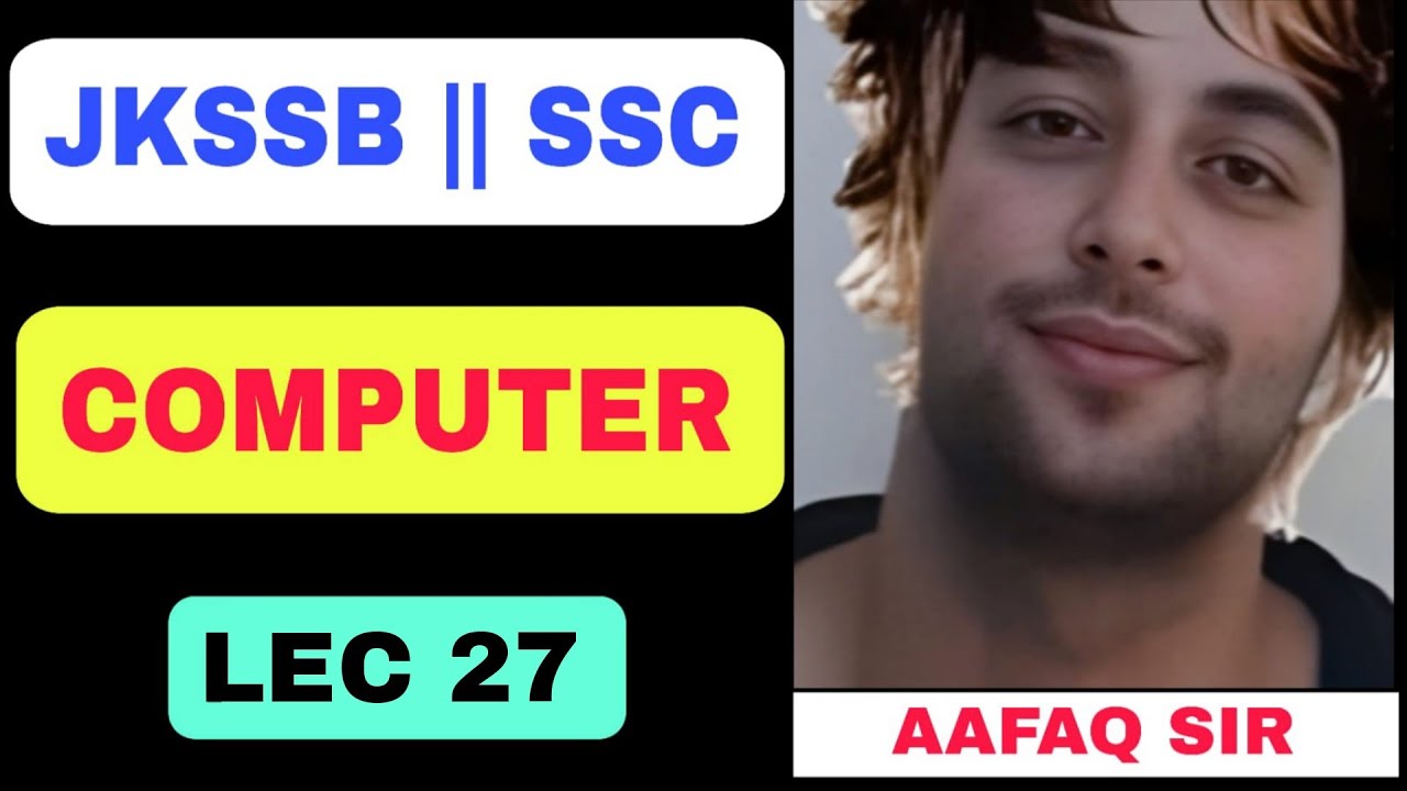 JKSSB - SSC - RAILWAY - BANKING (27) / COMPUTER (MS EXCEL(01) BY AAFAQ SIR