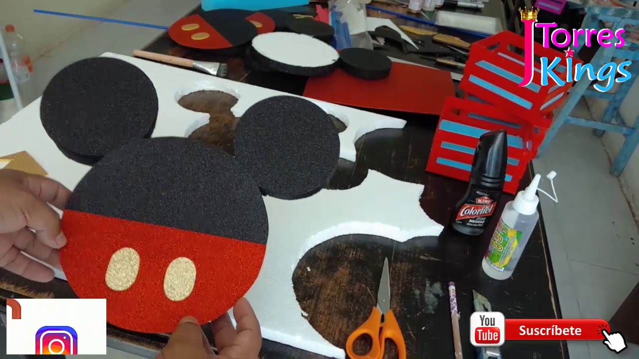 🎈CENTRO DE MESA ⭐ MICKEY MOUSE 🐭 ECONÓMICOS Y FÁCILES DE HACER, DESCARGA AQUÍ LOS MOLDES! 🎈 #shorts