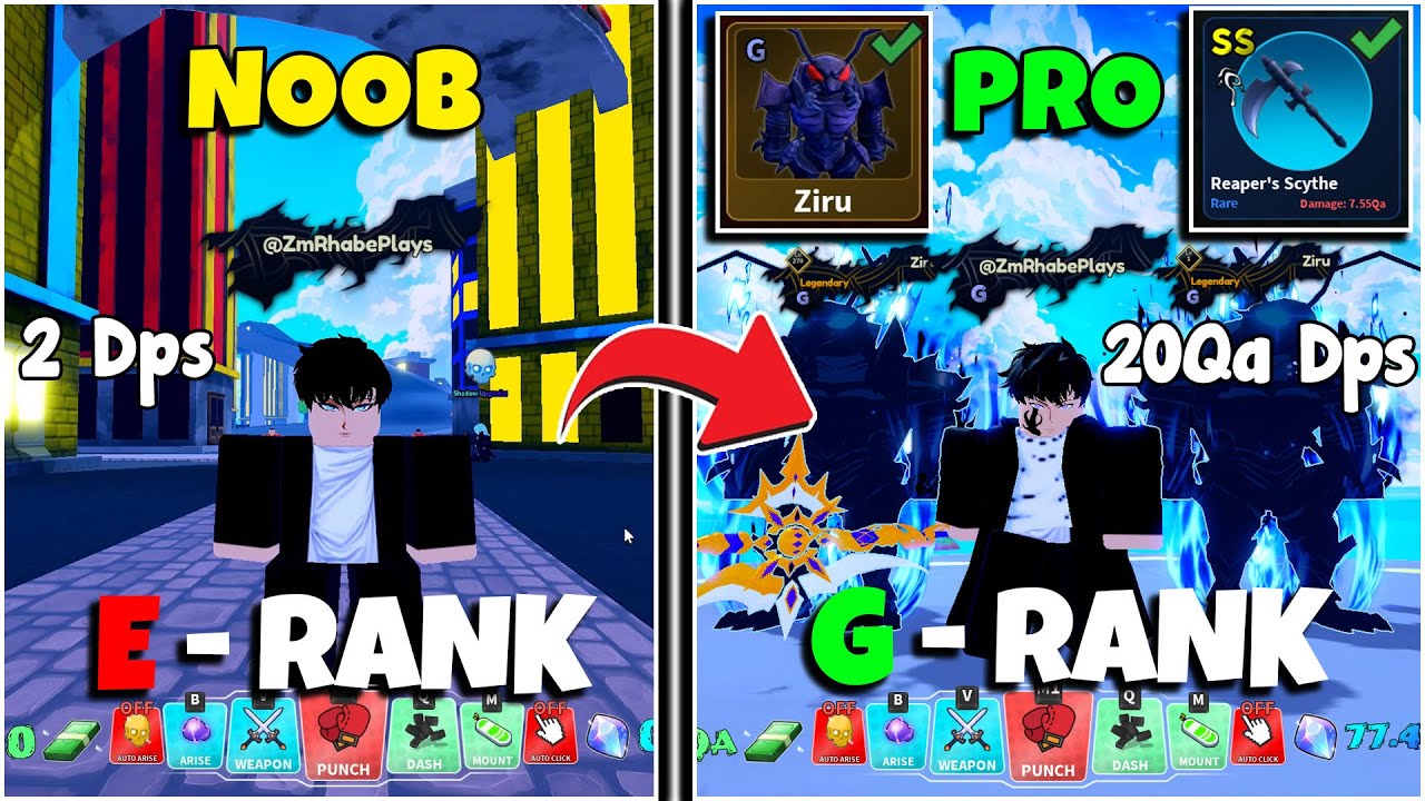 Went from Noob to G-Rank Hunter in Arise Crossover | unlocked Ziru G Shadows | Roblox | Ep. #1