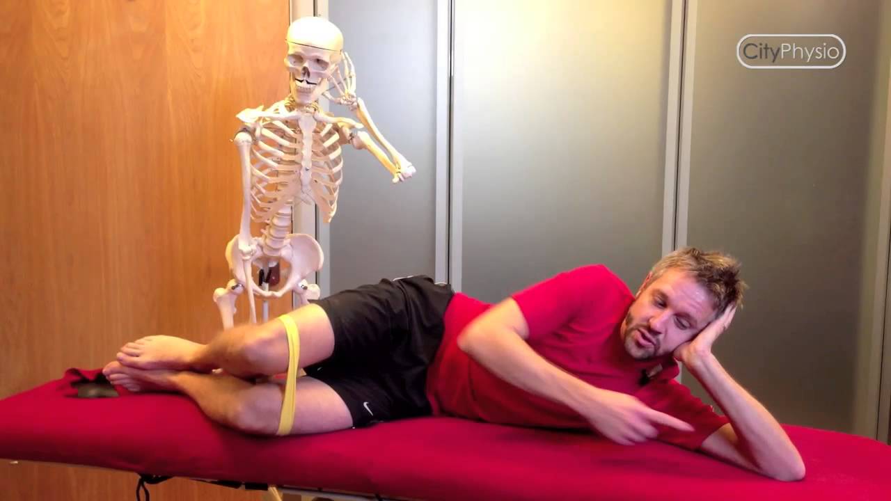 Strengthening the Lateral Rotators of the hip in side Lying (Stages 1-5)