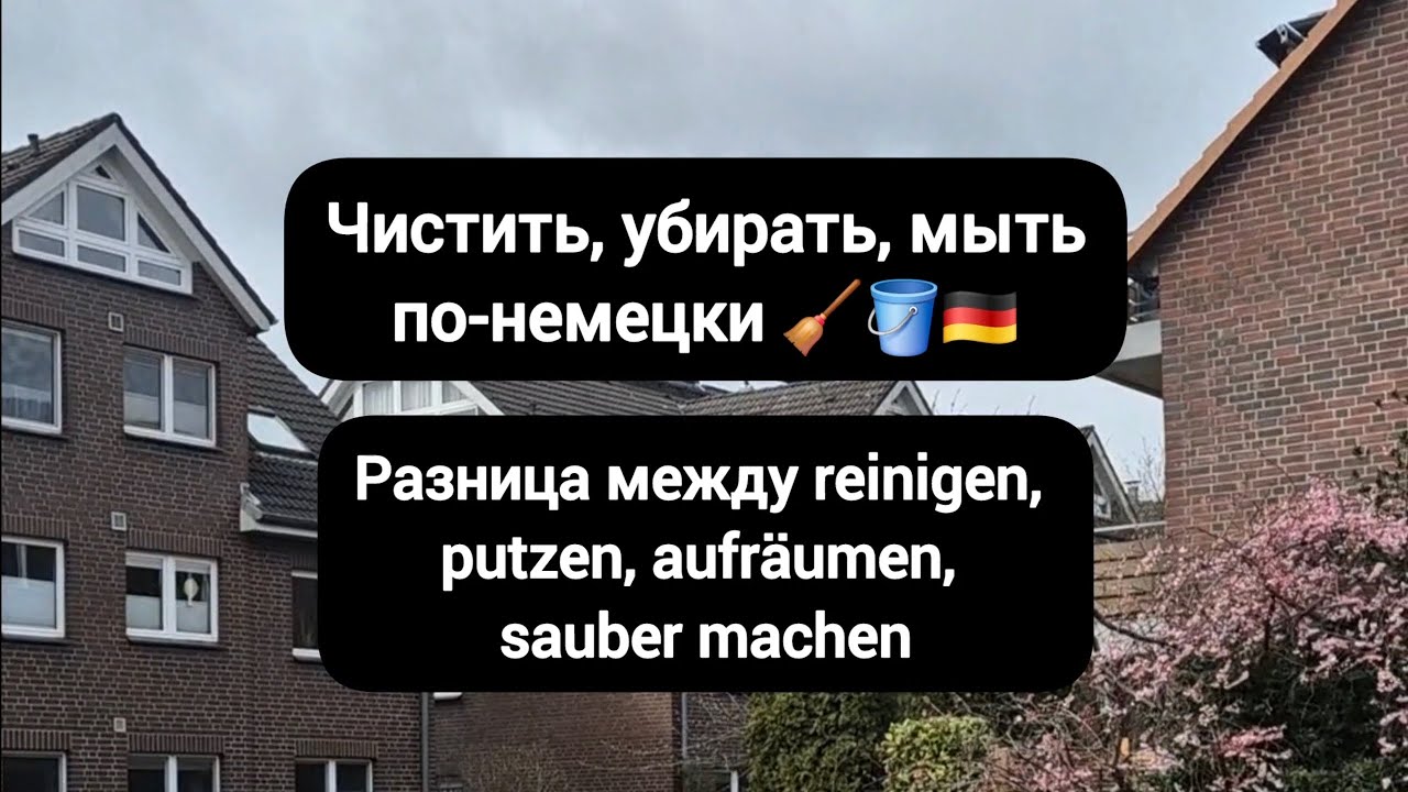 ✅Разница между reinigen, putzen, aufräumen, sauber machen #немецкий #deutsch #германия