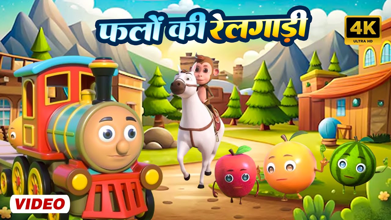 फलों की रेलगाड़ी | नॉन-स्टॉप मज़ेदार राइम्स | Fruits Train | Nonstop Hindi Rhymes For Kids | Tim Tim