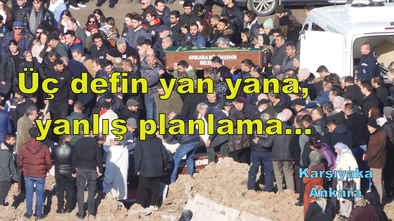 Karşıyaka Mezarlığında 3 defin aynı anda  ve yan yana (18.12.2023)
