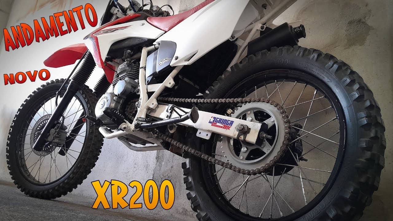 XR 200 COM ROUPA DA CRF 230 #48 - COLOQUEI ANDAMENTO NOVO