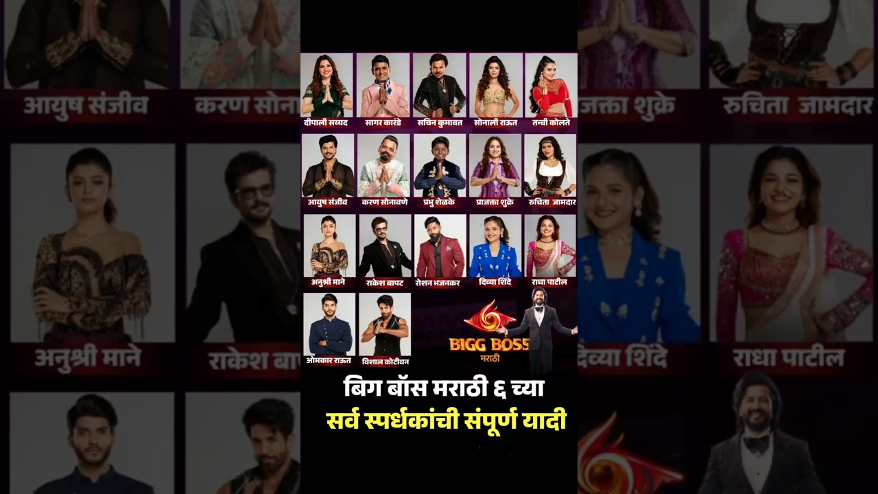 biggboss marathi all contestants 💥#bbmarathi6