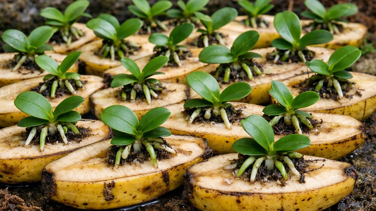 Just one banana! Weak, dying orchids suddenly sprout strong roots after 7 days!