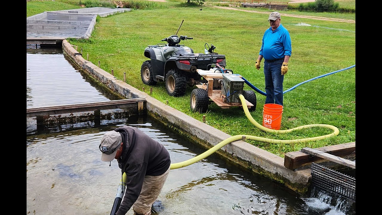 Cleaning the Trout Rearing Raceways