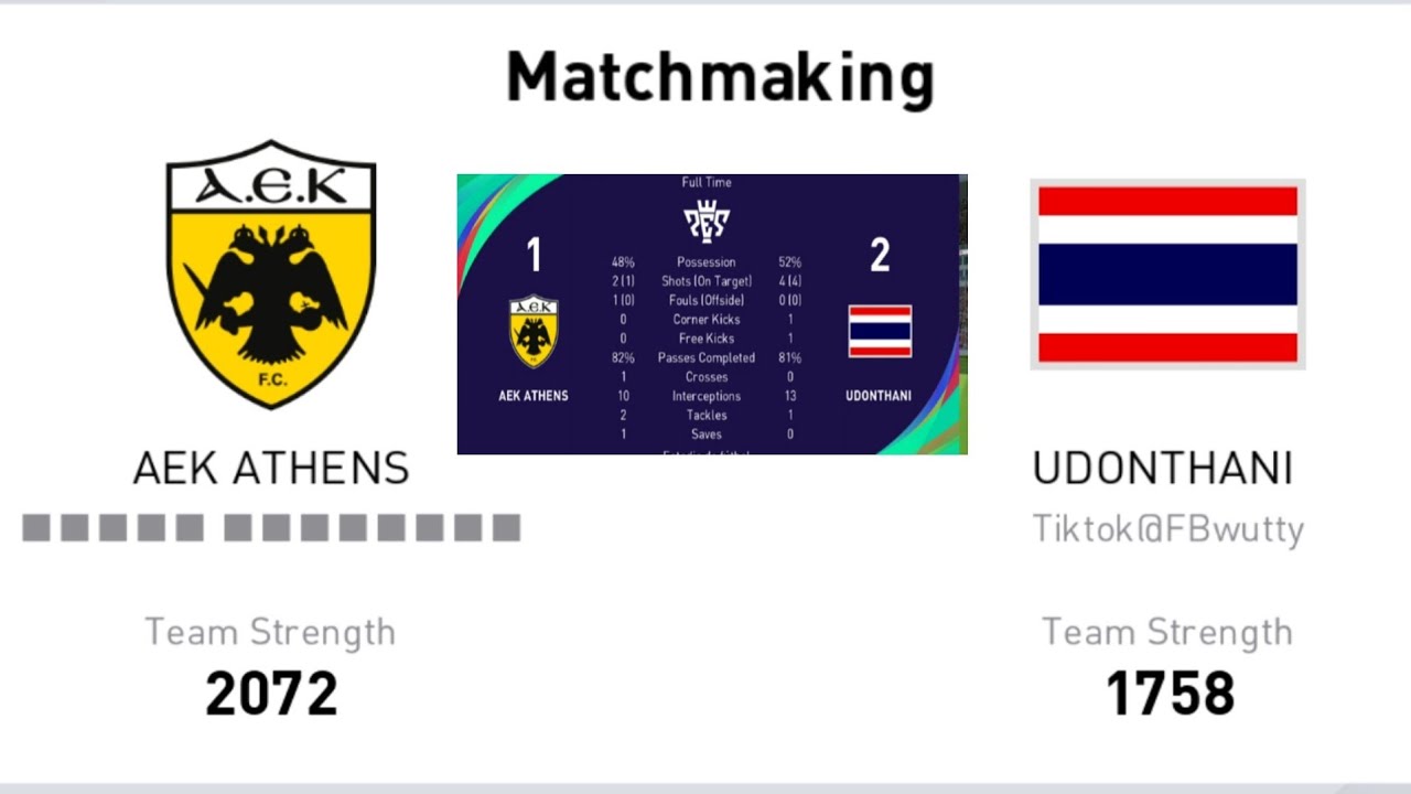 pes2021efootball AEK ATHENS 1-2 UDONTHANI
