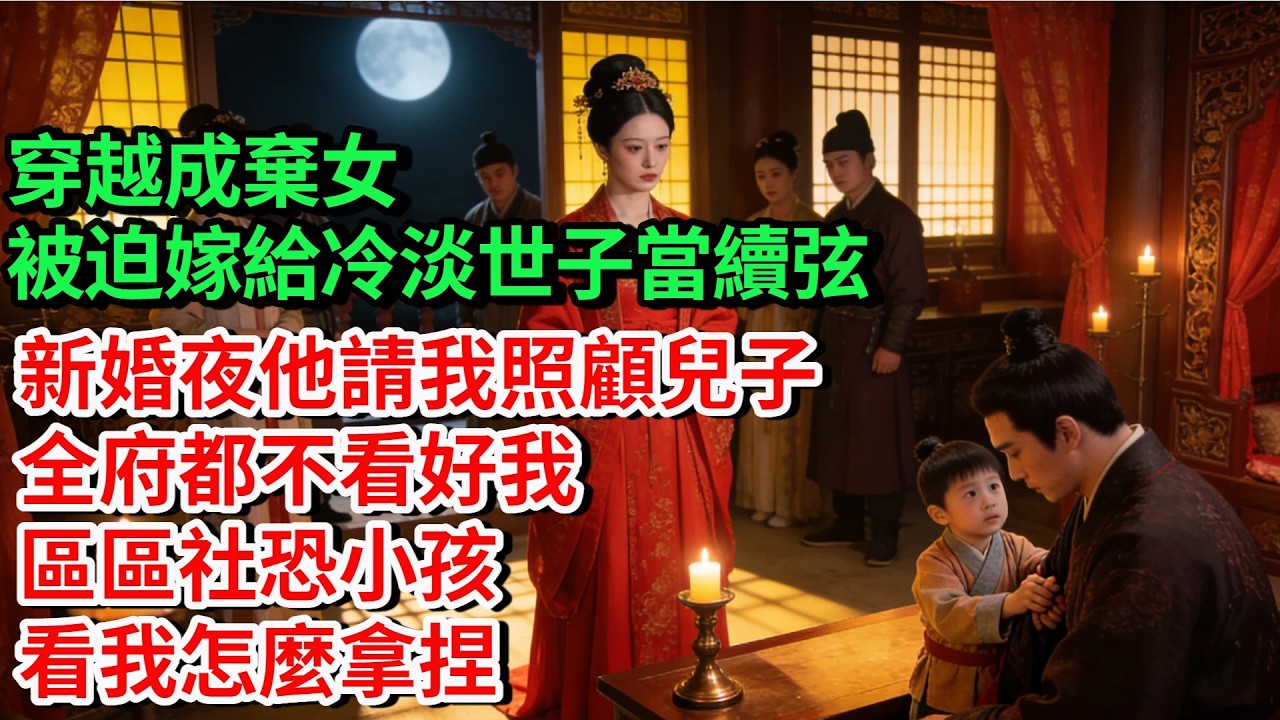 穿越成棄女，被迫嫁給冷淡世子當續弦；新婚夜他請我照顧兒子，全府都不看好我，區區社恐小孩看我怎麼拿捏#古言#故事#完結文