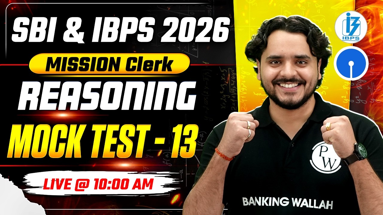 SBI / IBPS Clerk 2026 | Reasoning Mock Test -13 | Reasoning for Banking Exam | by Vidhu Sir