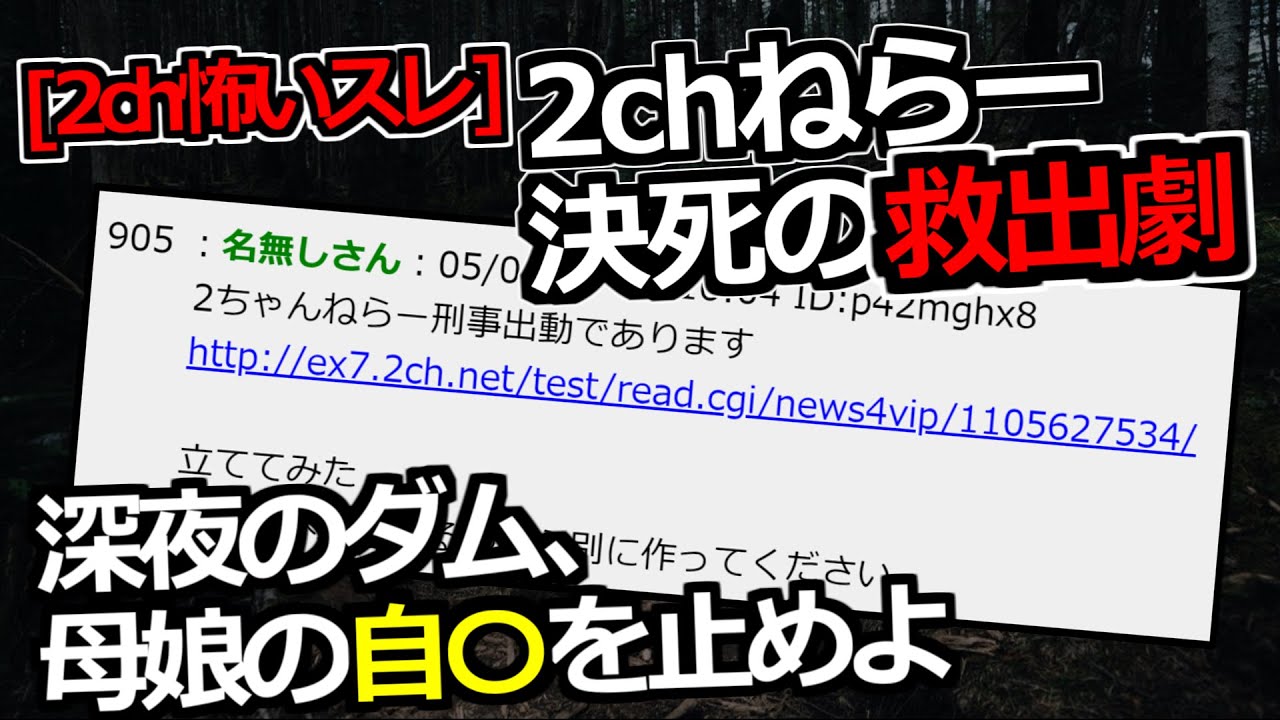 [2ch怖いスレ]深夜のダムに消えた母娘を追え、VIPPER捜索隊が見つけたものとは[ゆっくり解説]