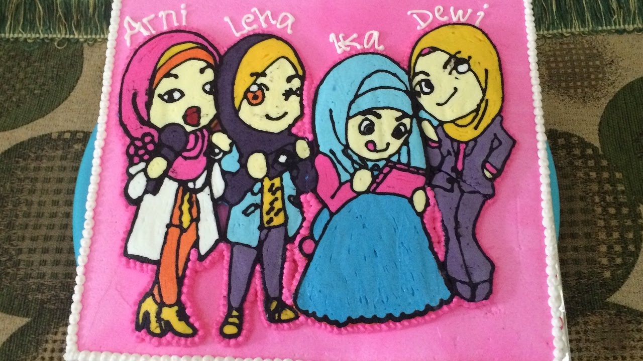 Hijab Girls Cake Buttercream Transfer How to Make