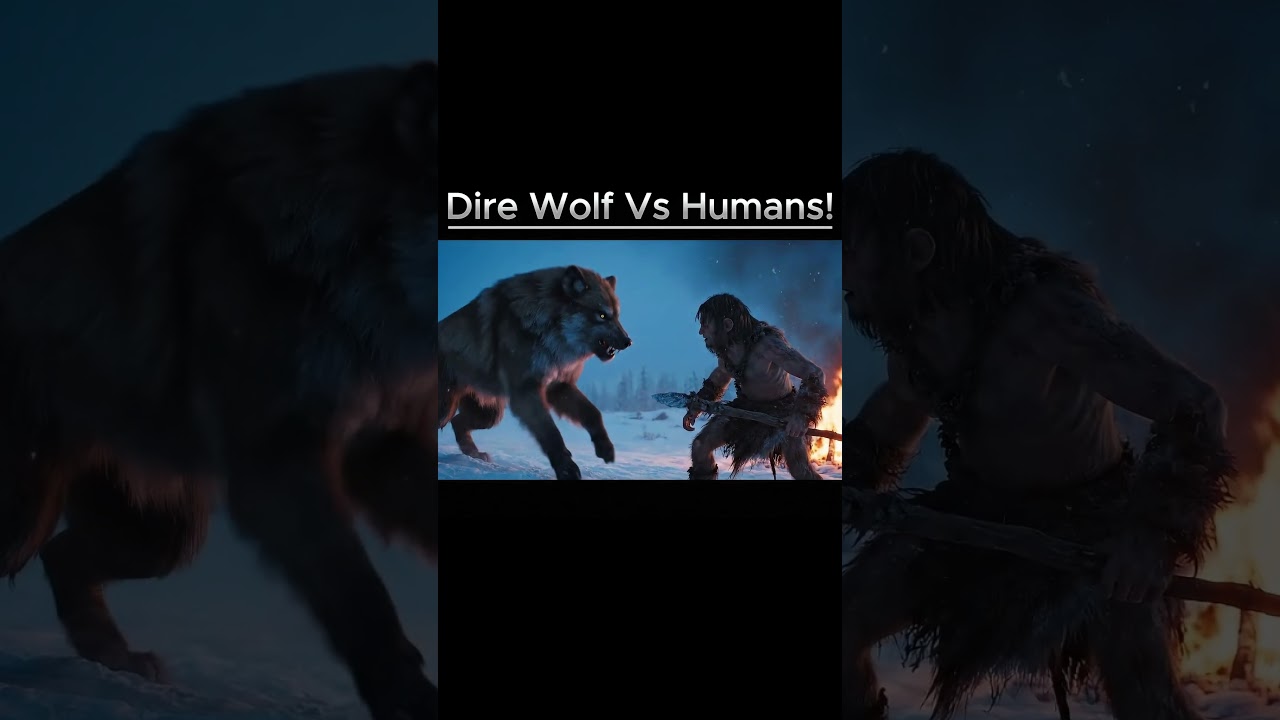 Ice Age Terror: Dire Wolf Attacks Early Humans!