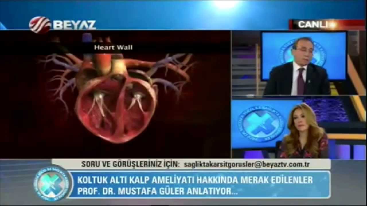 Prof.Dr.Mustafa G&uuml;ler canlı yayında Koltuk altı kalp ameliyatını anlatıyor.