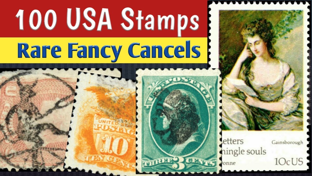 Редкие ценные марки США с оригинальными штемпелями | 100 уникальных американских филателистически...