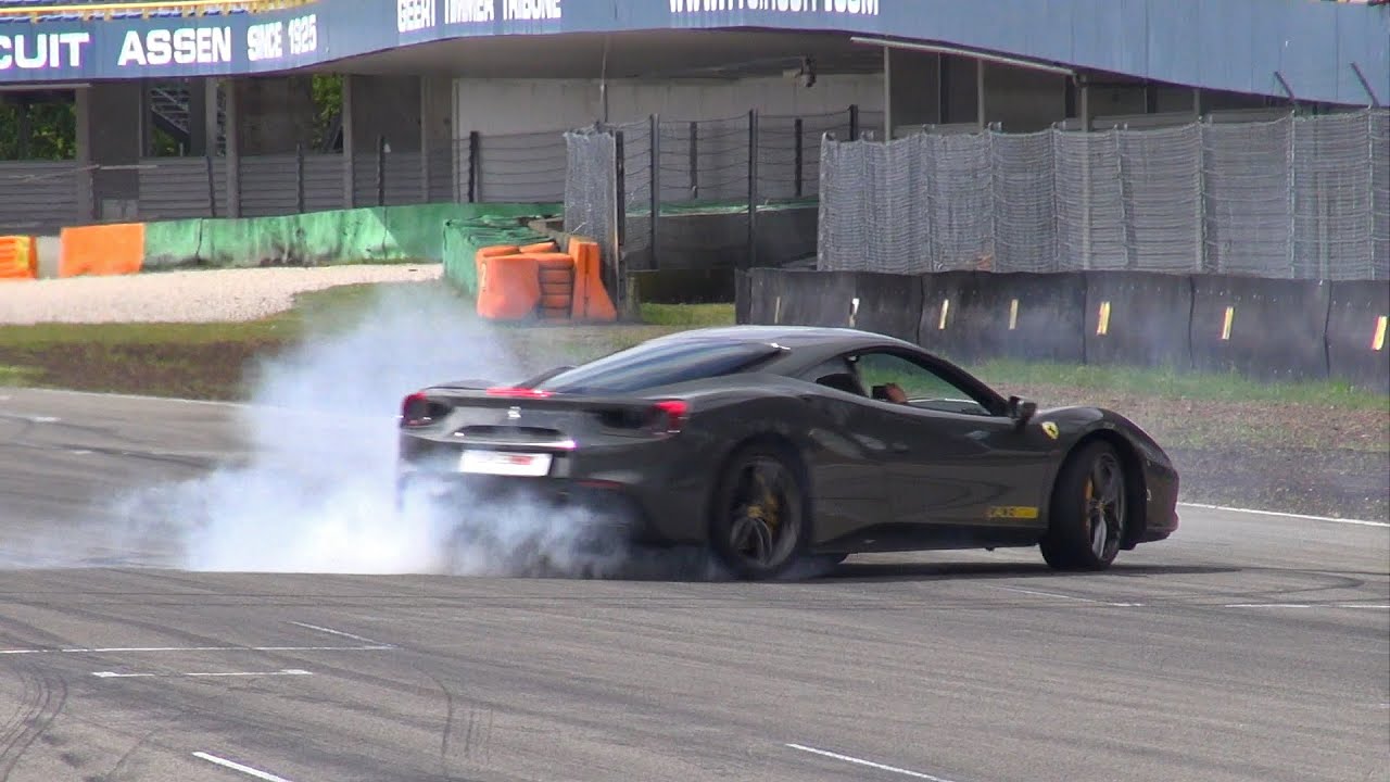 Ferrari 488 GTB BURNOUT!! - GREAT ENGINE SOUNDS!