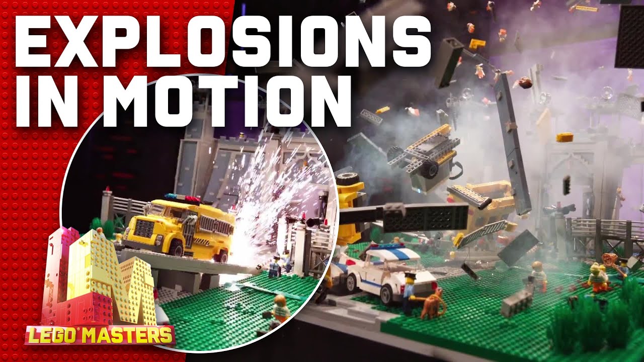 Blowing up the contestant&rsquo;s &lsquo;Explosion In Motion&rsquo; builds | LEGO Masters Australia