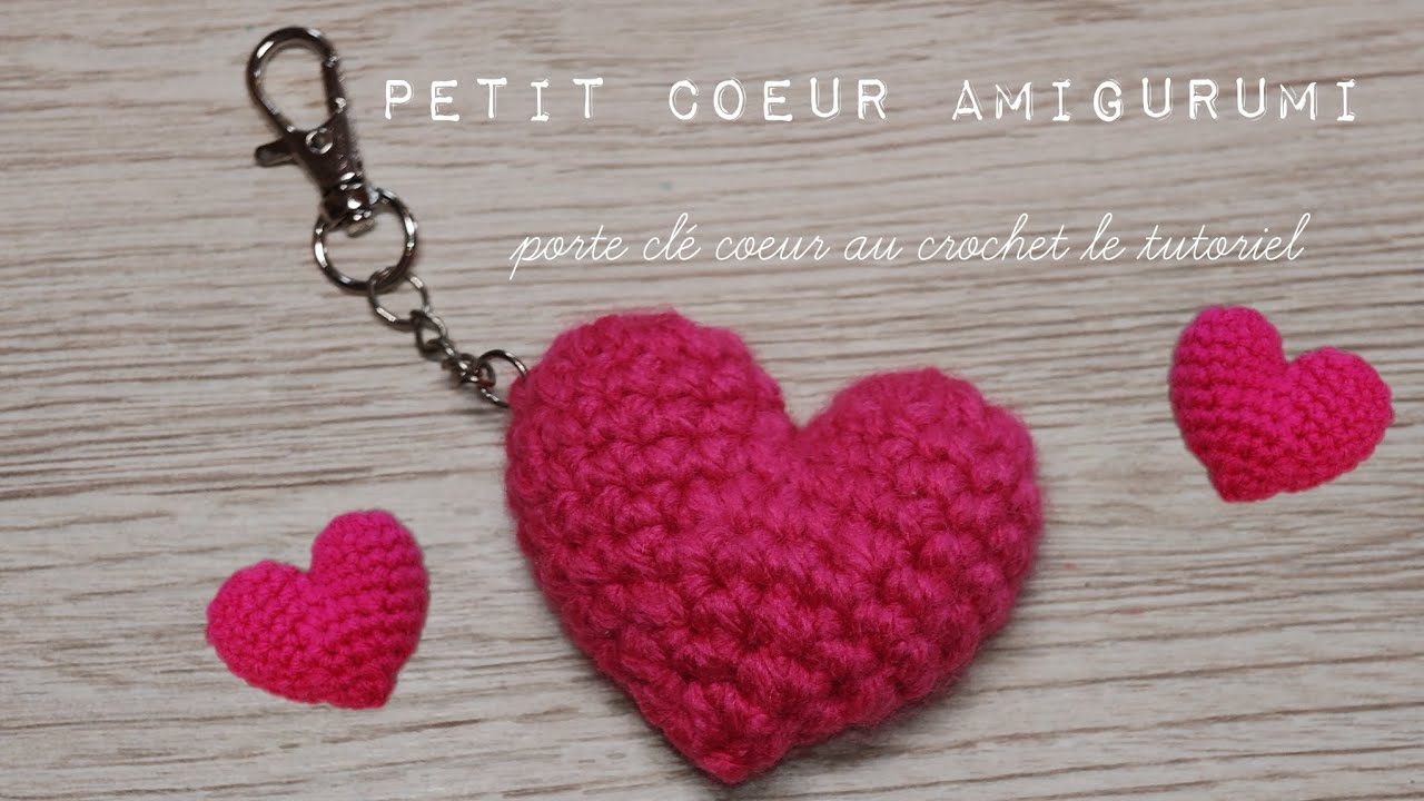 Petit cœur amigurumi, porte clé cœur au crochet en amigurumi