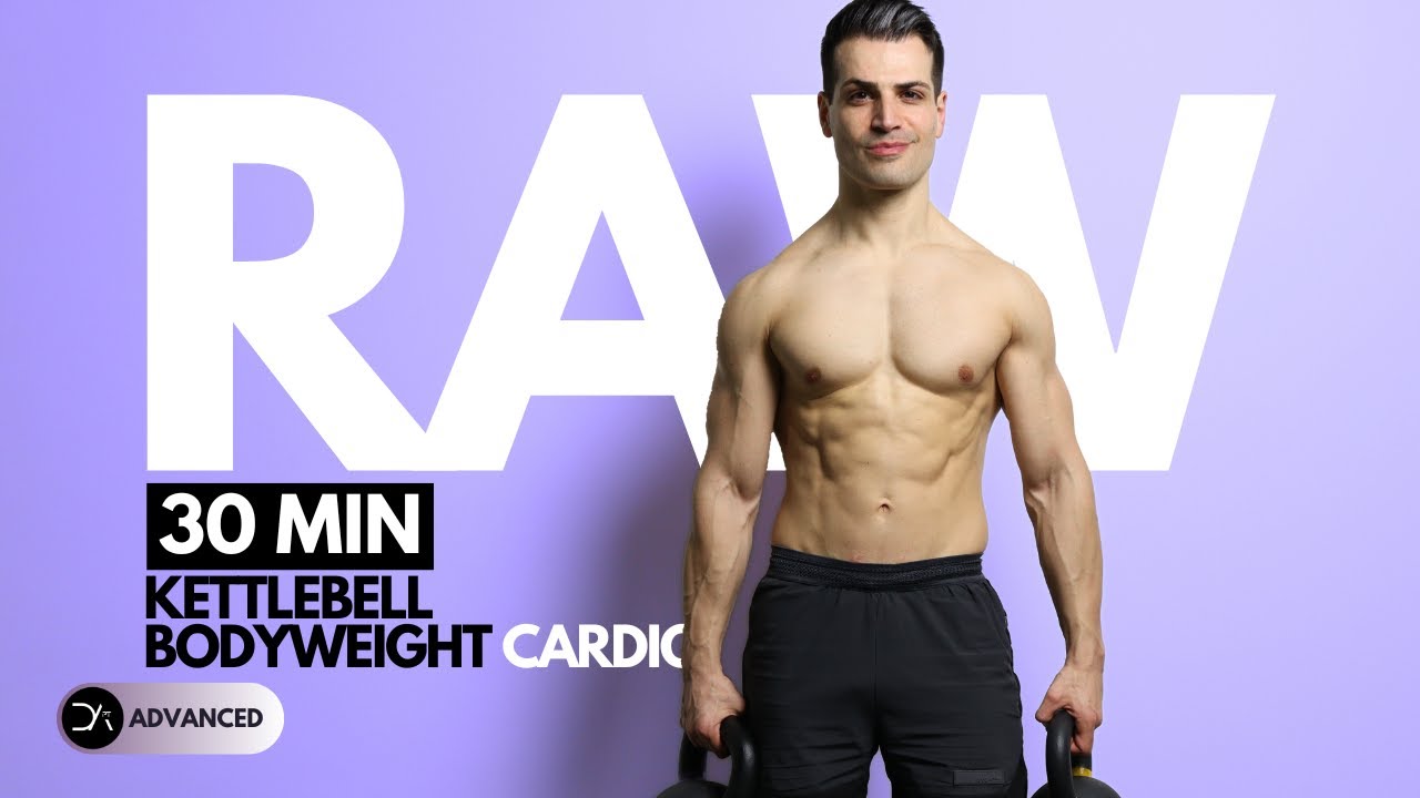 30 Min Bodyweight + Kettlebell HIIT workout (50% Bodyweight 50% Kettlebell 100% BURN)