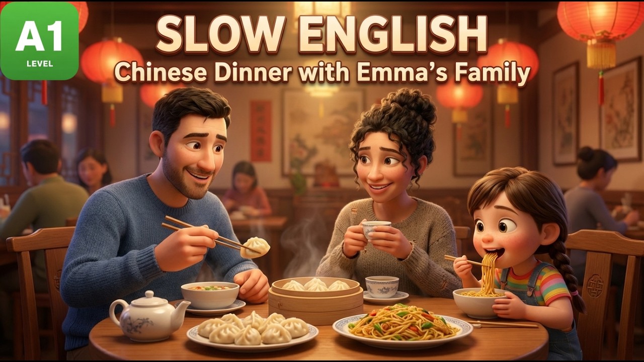 Dinner at a Chinese Restaurant with Emma’s Family | Easy English Story for Beginners
