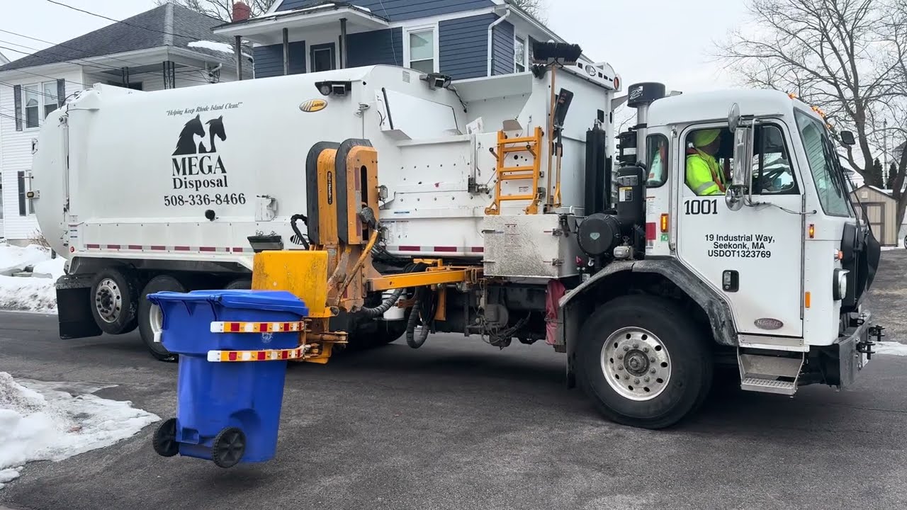Mega Disposal’s Brand New Garbage Truck Packing Pawtucket Recycle