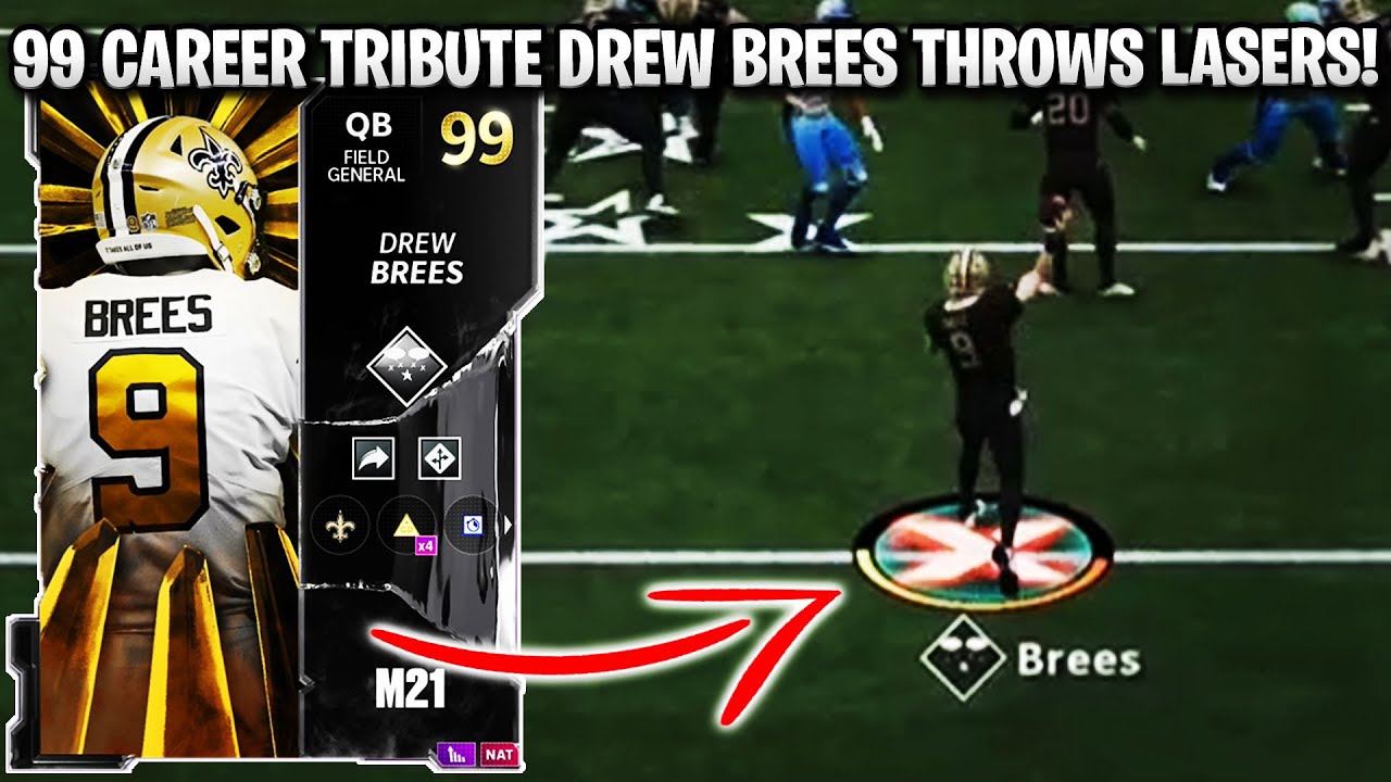 99 CAREER TRIBUTE DREW BREES THROWS LASERS! 99 CAREER TRIBUTE BREES GAMEPLAY! | MADDEN 21