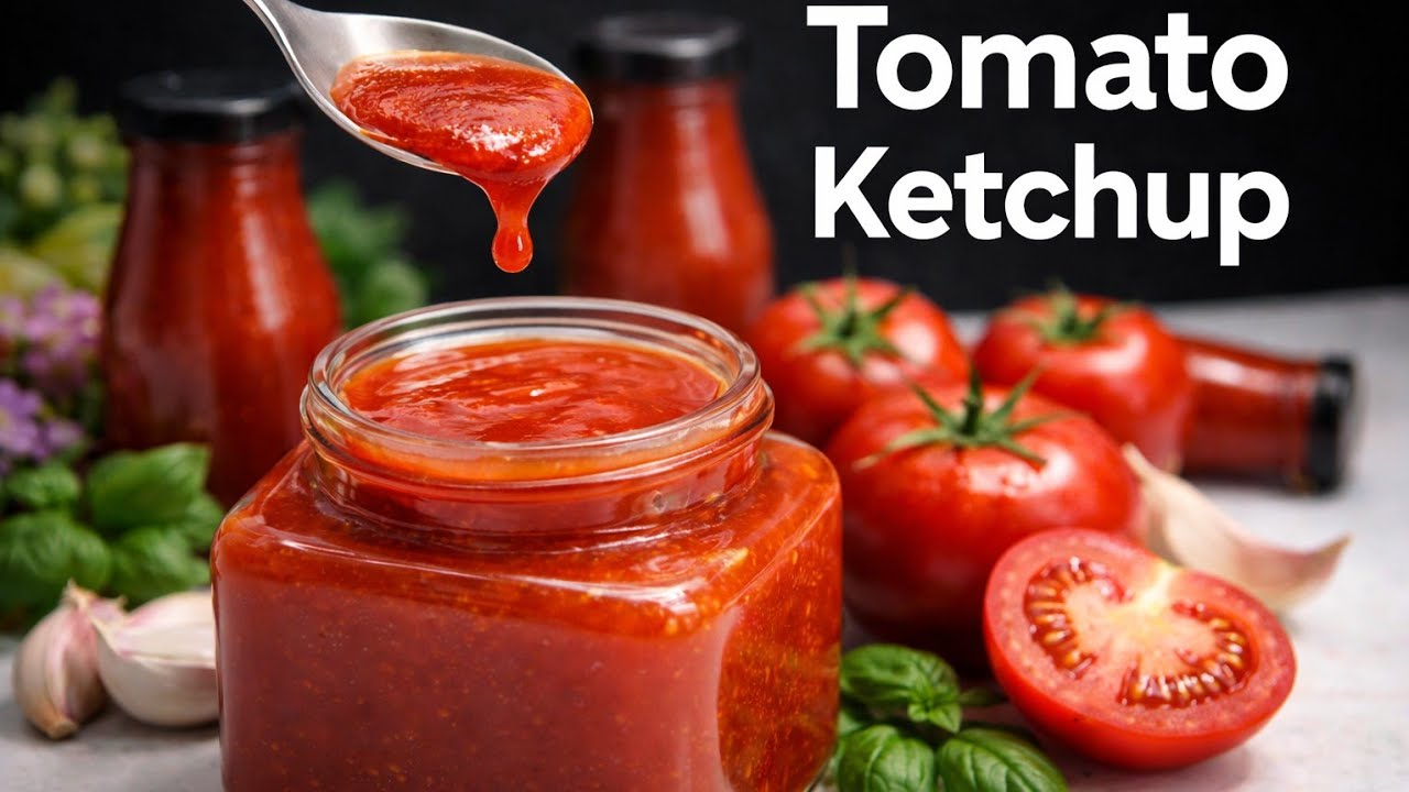 Easy Tomato Ketchup Recipe at Home | No Preservatives | Thick & Tangy