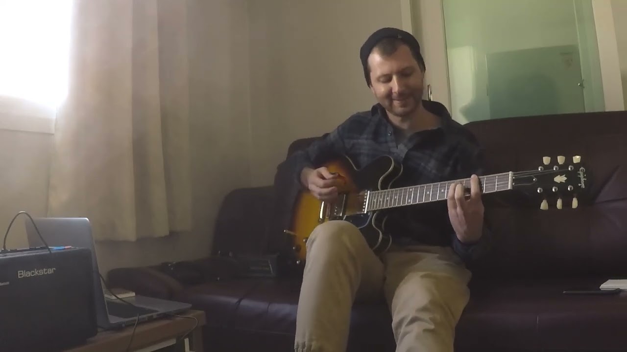 Jamming on an Epiphone IBG ES335 into a Blackstar Beam somewhere in 2021