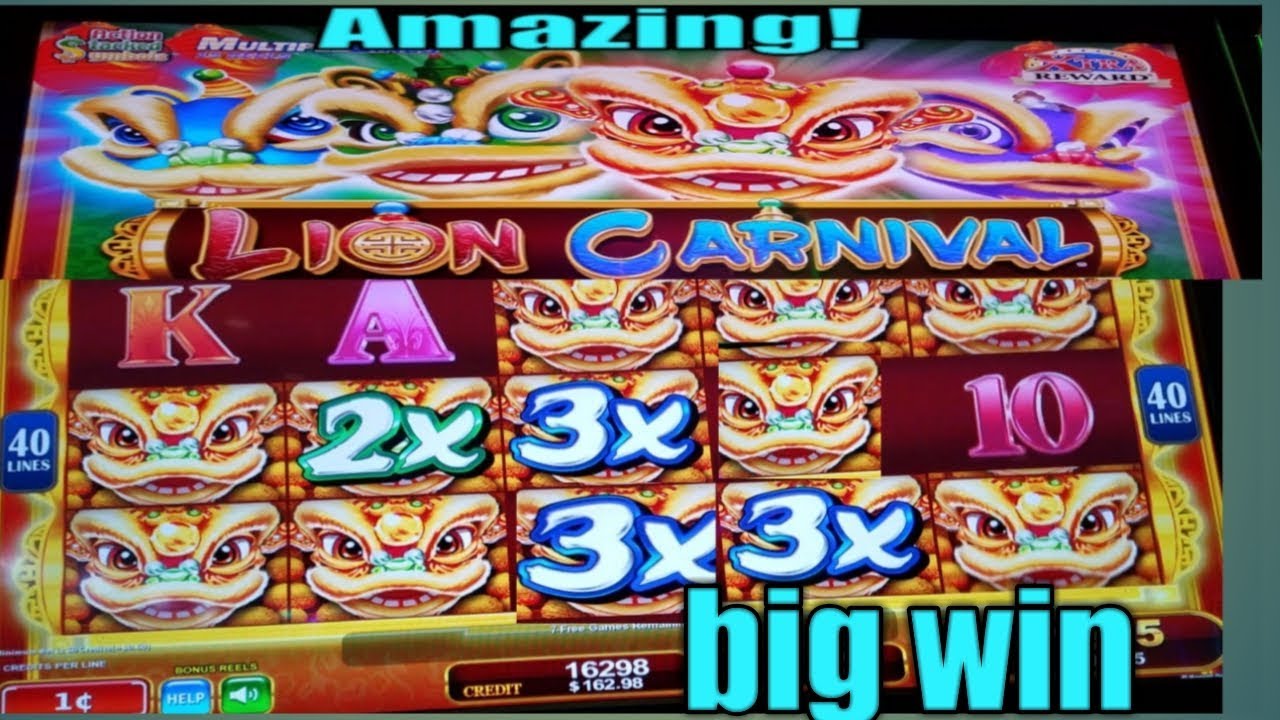 Konami * New Game * Lion Carnival | Big win | Multiplier huge | hot machine on fire
