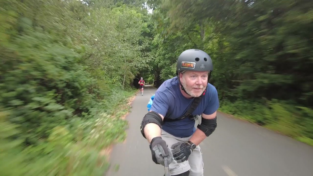 Longboard commute to work.