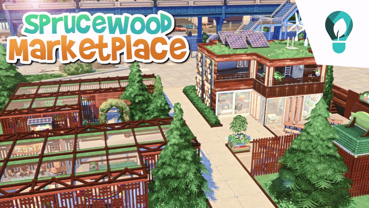 SPRUCEWOOD MARKETPLACE 🌲 Rebuild Evergreen Harbor || The Sims 4: Speed Build (No CC)