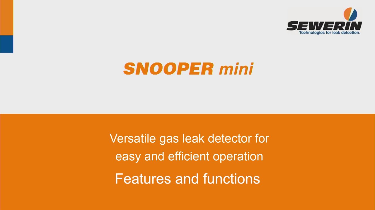 SNOOPER mini: Gas leak detector for indoor gas installations - Features and functions