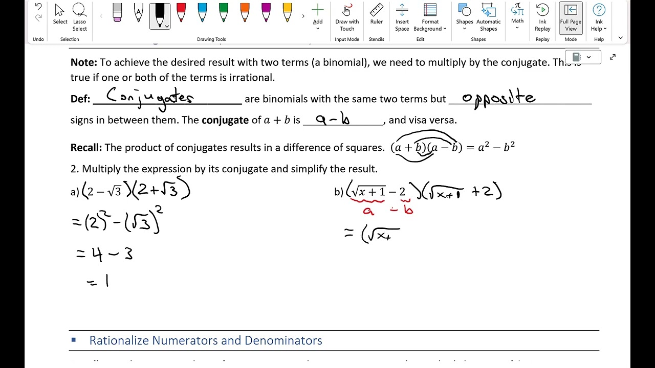 13   Rationalizing Radical Expressions