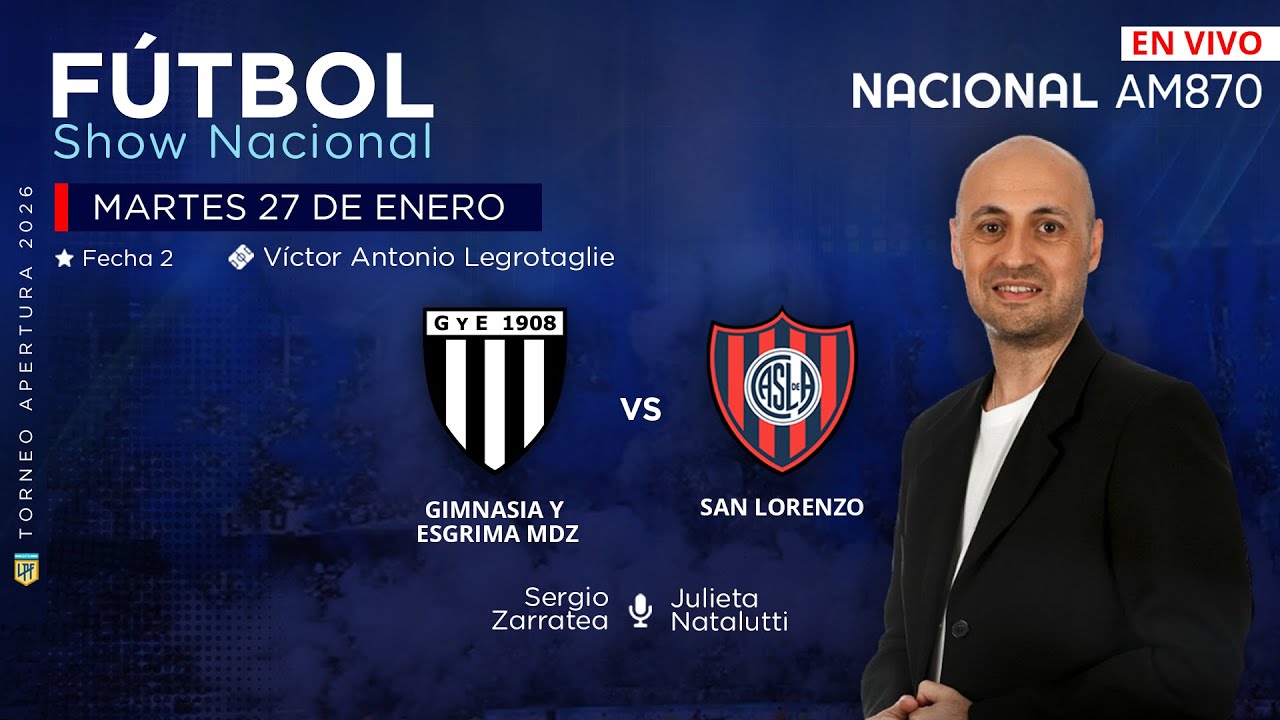 EN VIVO | GIMNASIA (M) vs SAN LORENZO | TORNEO APERTURA | RELATA SERGIO ZARRATEA EN RADIO NACIONAL