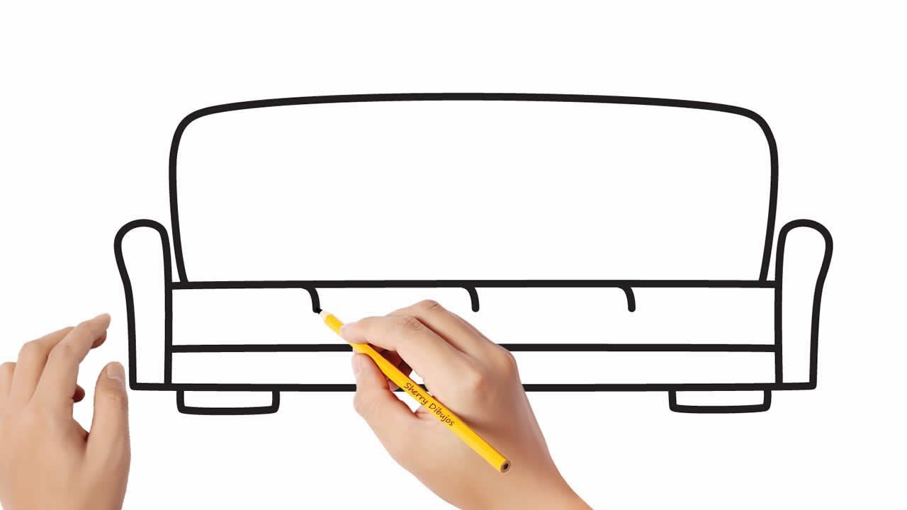 Cómo dibujar un sofa | Dibujos sencillos