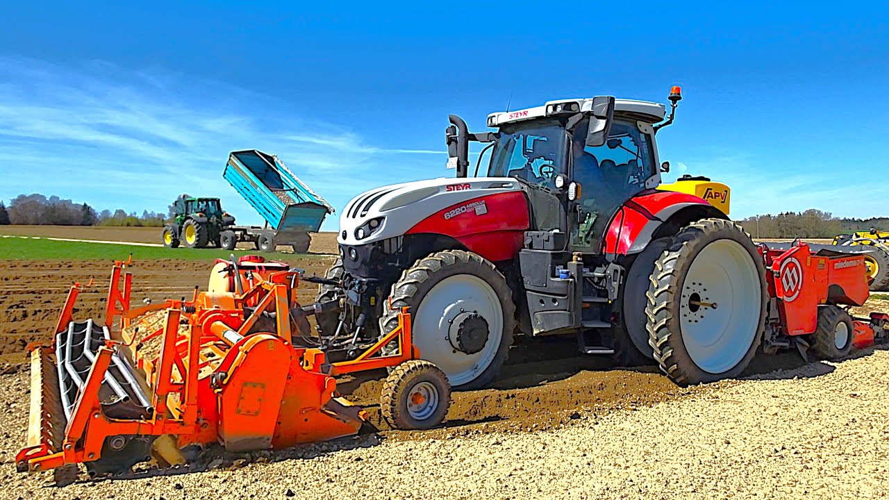 Kartoffel legen mit Spezialbereifung am Steyr 6220 CVT Absolut!