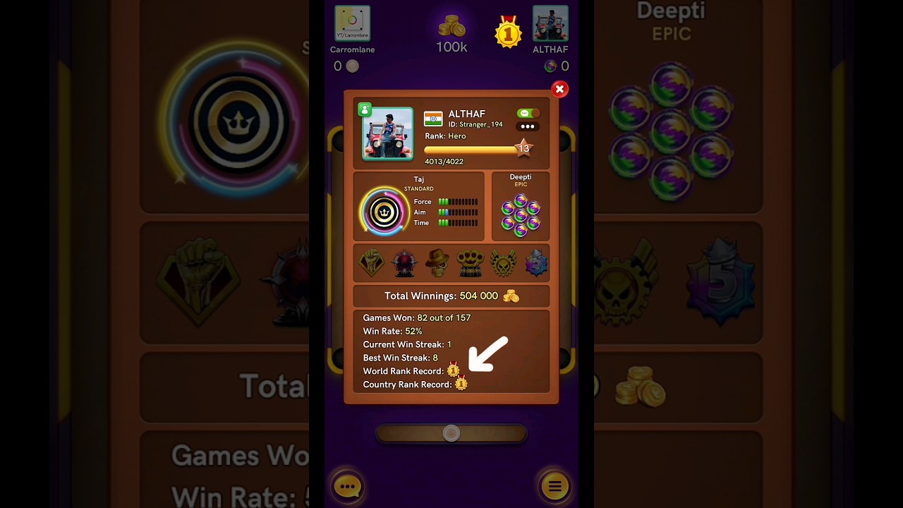 Beaten 3 World Rank Record 1 players in 1 day 👻 | Carromlane | Carrom Pool