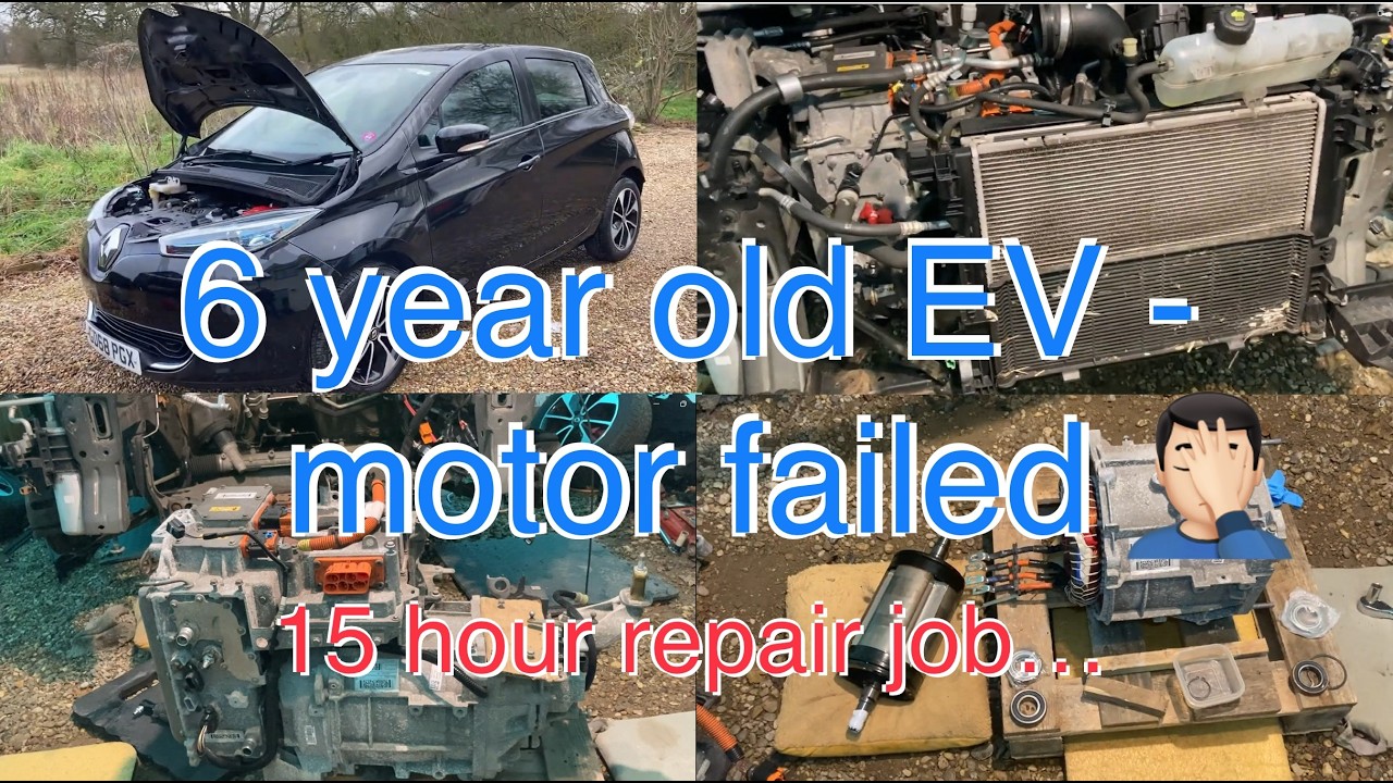 15 HOUR EV Motor Rebuild - Renault Zoe noisy motor bearings - Salvage Electric Car - EV Repair