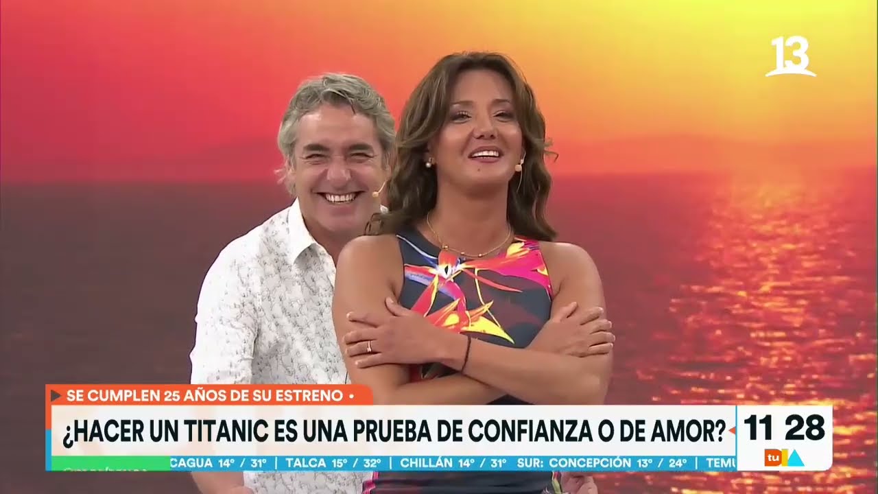 Pri y Repe recrearon escena del “Titanic”. Tu Día, Canal 13.