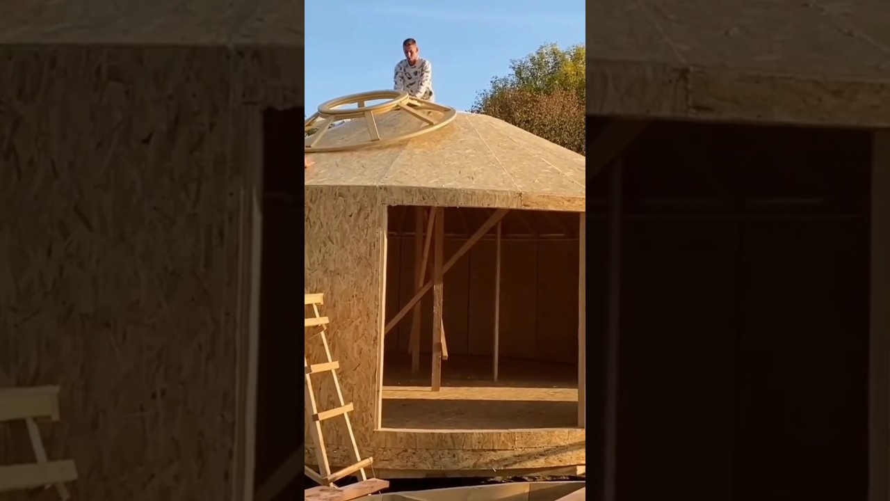 The European version of the Mongolian yurt construction #skillful #craftsman #yurt #engineering