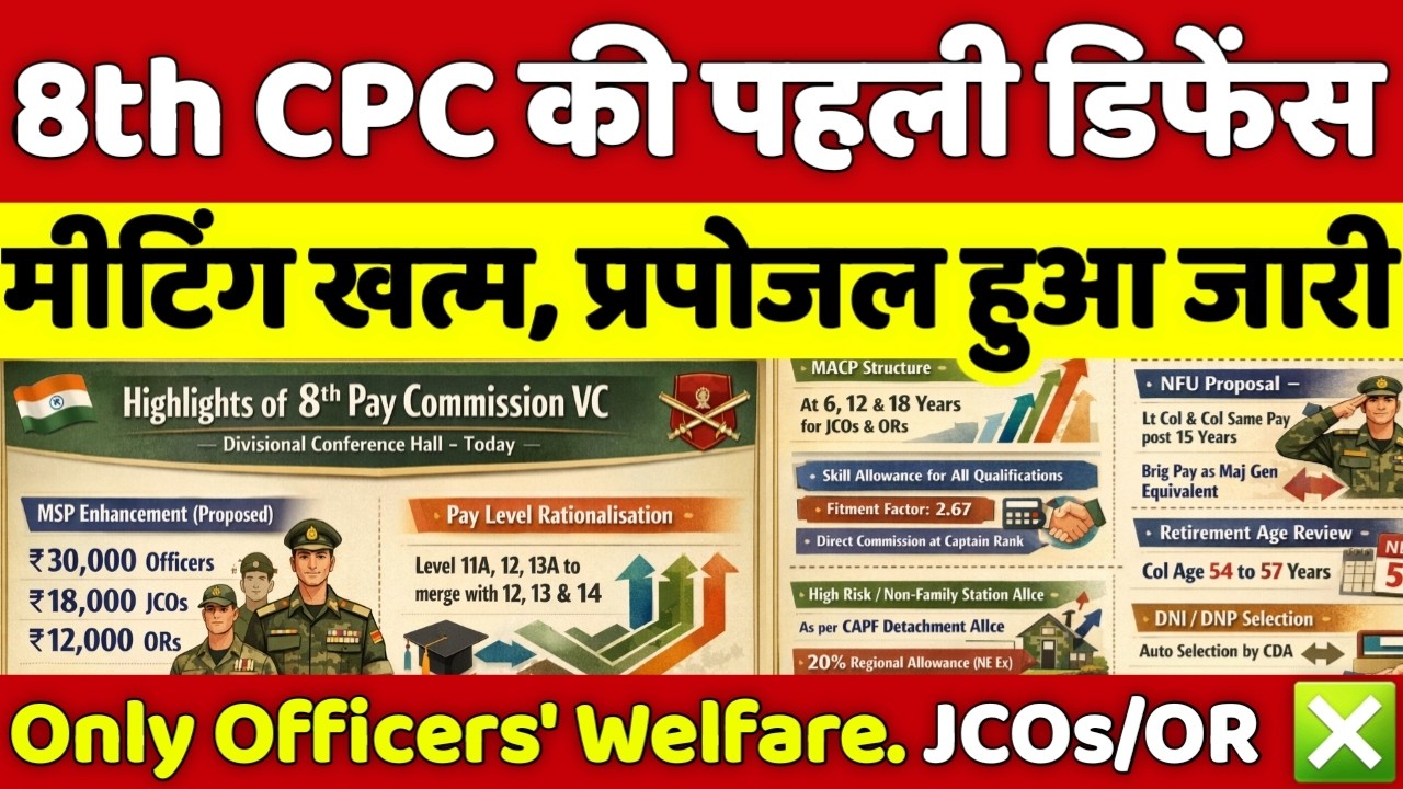 लो जी, डिफेंस एक्सपर्ट का नया 8th CPC प्रपोजल नामंजूर, अधिकारियों की बल्ले-बल्ले, JCOs/OR को धोखा,