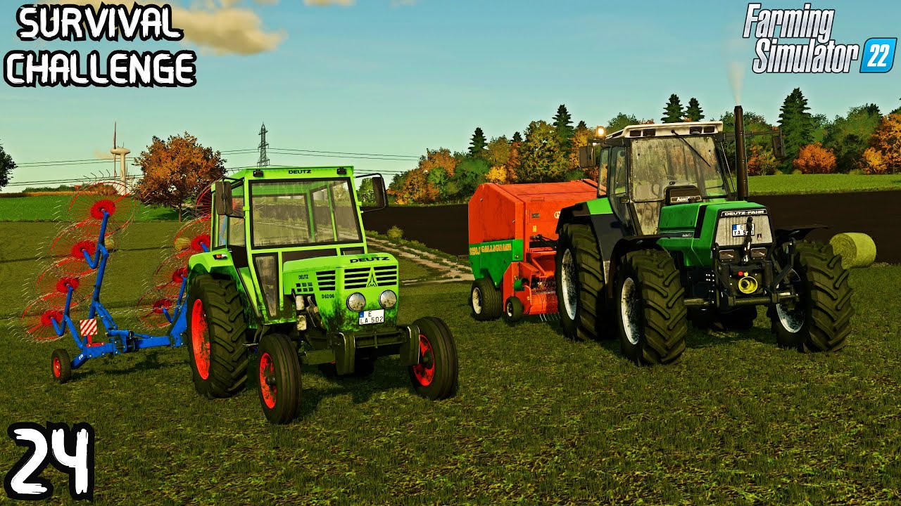 Making HAY with Deutz-Fahr TRACTORS / SURVIVAL CHALLENGE | OSADA | EP 24