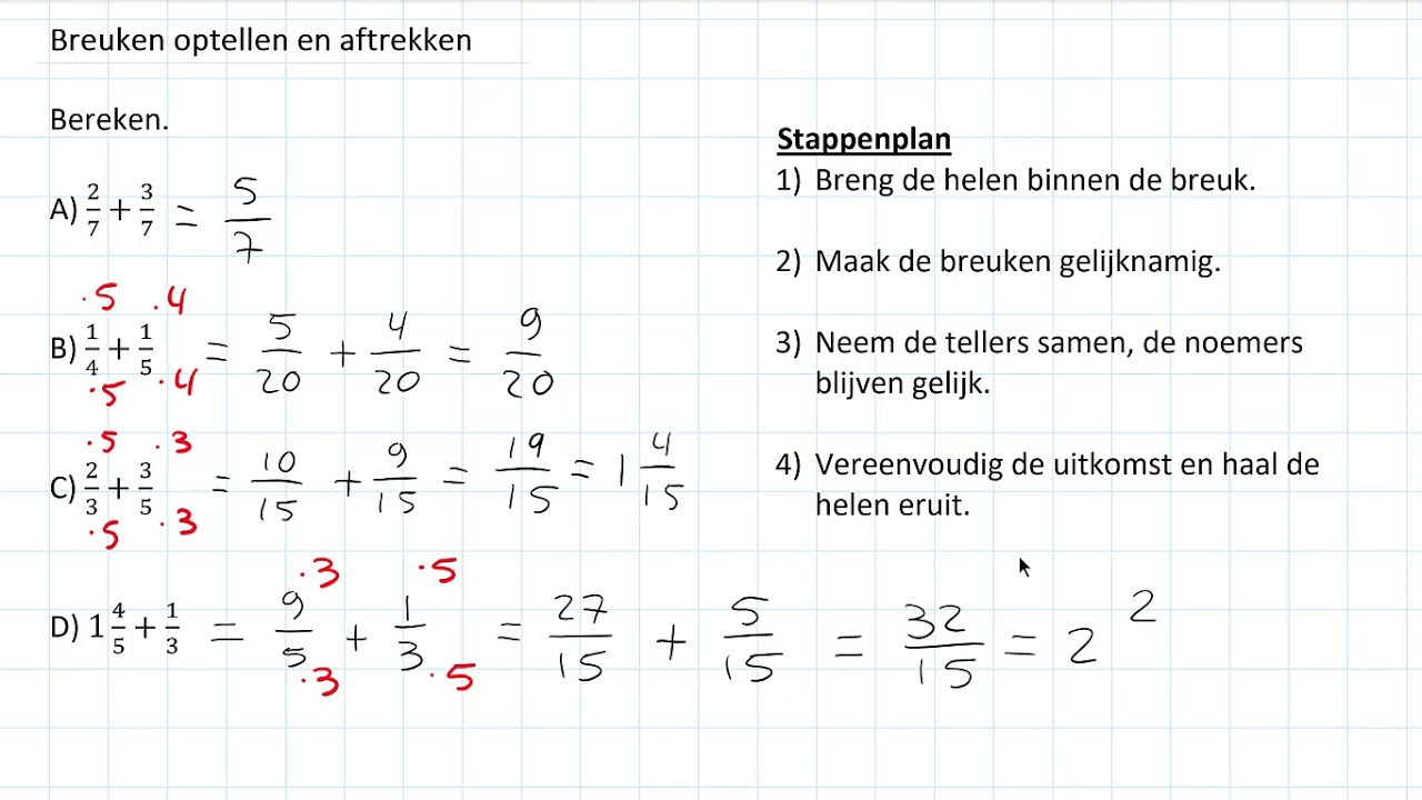 Breuken optellen en aftrekken (1 HAVO/VWO & 1 VWO)