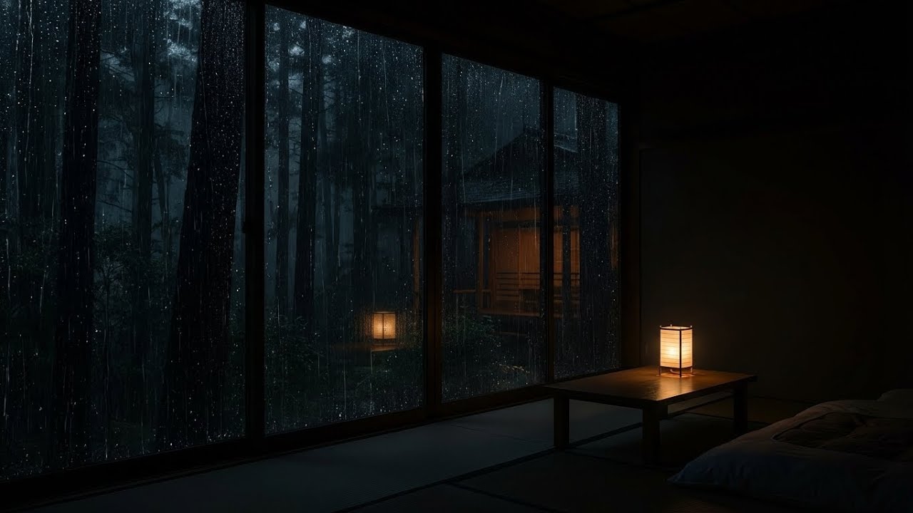 Serene Rain Sounds & Felt Piano in Rainy Woods Bedroom for Deep Rest and Recovery 🌙🎹