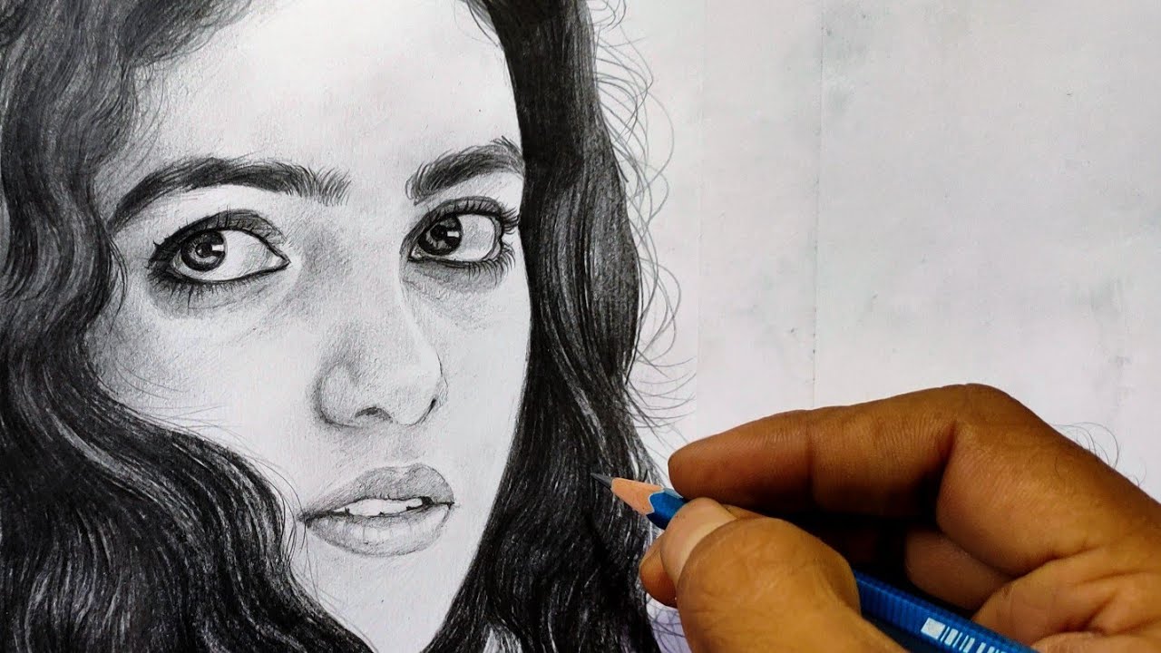 Actress Nithya Menen Pencil Drawing Video | Live Art Chennai