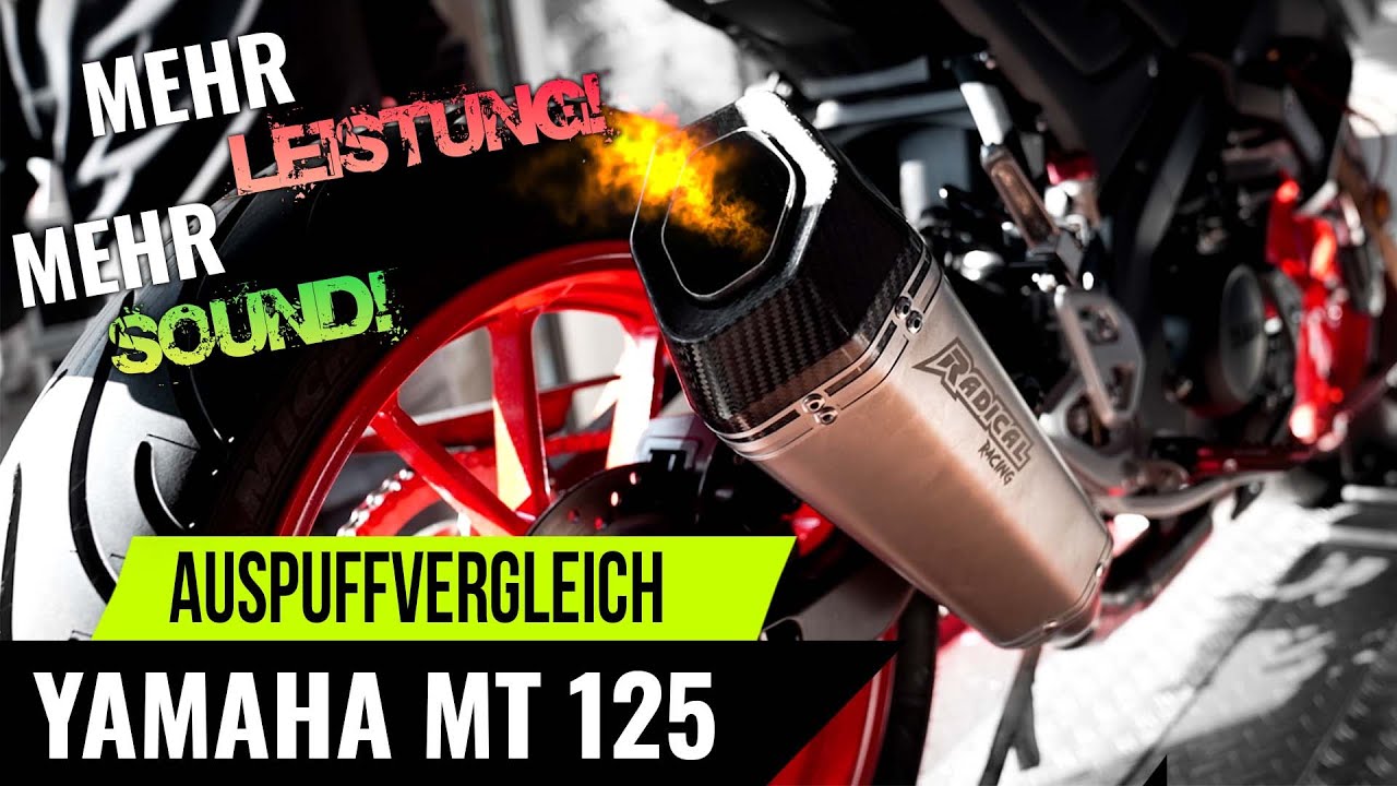 Auspuffvergleich Yamaha MT 125 | Mehr Leistung & Sound als Serie ?! | Radical Racing GP PRO & Carbon