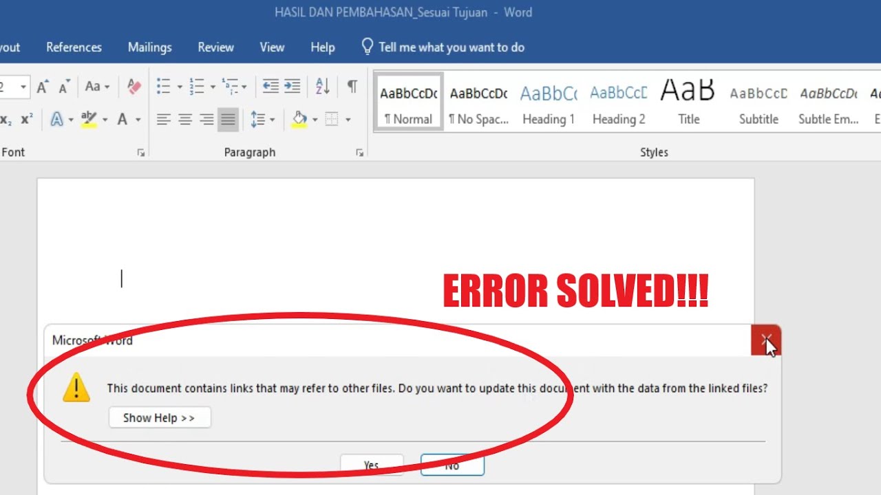 This Documents Contains Links that May Refer.. | Microsoft Error (SOLVED)