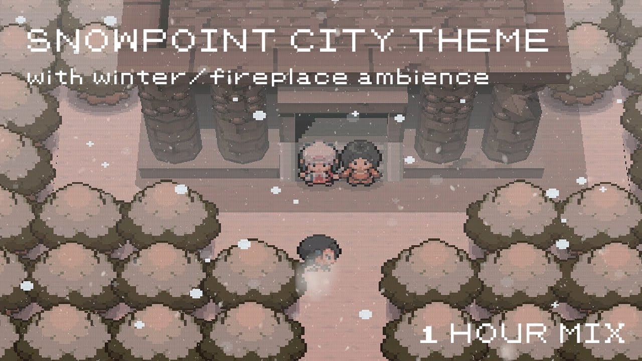 1 Hour Of Snowpoint City Music With Winter Ambience ❄️| Nostalgic Pokemon Music