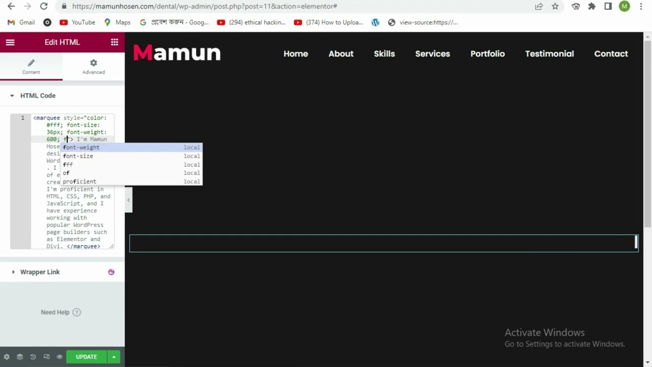 Scrolling Text Marquee in Elementor